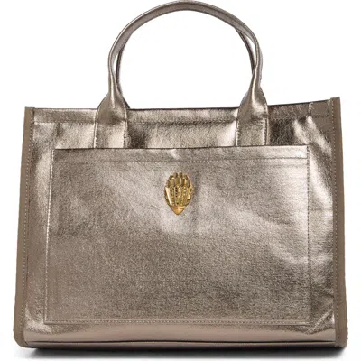 Kurt Geiger London Kingston Metallic Square Tote In Rust/ Copper