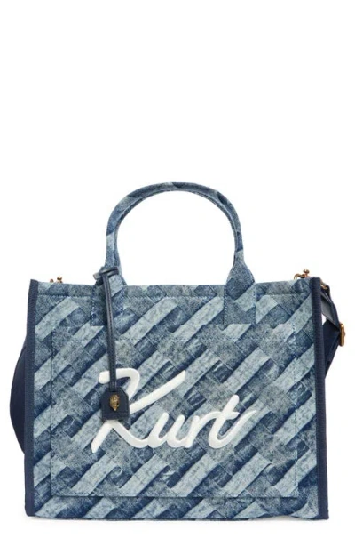 Kurt Geiger London Kurt Denim Tote In Blue
