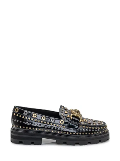 Kurt Geiger London  Moccasin Leather With Studs In Black
