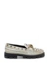 Kurt Geiger London  White Leather Moccasin With Studs In White