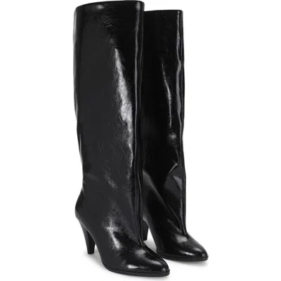 Kurt Geiger London Lambeth Slouchy Knee High Leather Boot In Blue