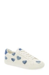 Kurt Geiger Lane Love Leather Sneakers In Blue Denim