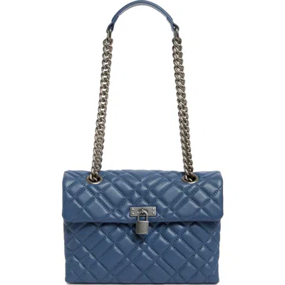Kurt Geiger London Large Brixton Lock Leather Shoulder Bag In Blue