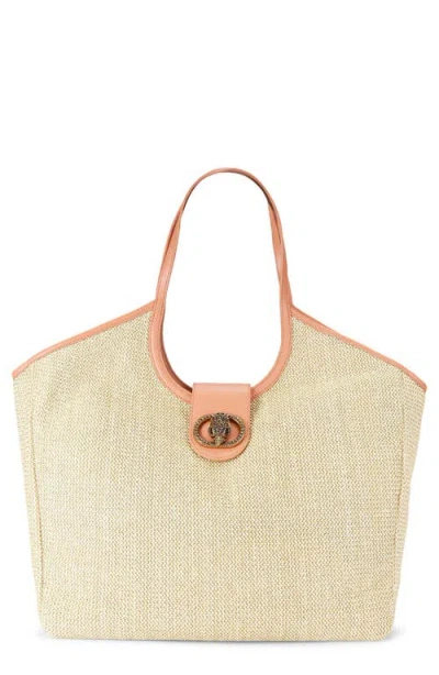 Kurt Geiger London Large Chelsea Woven Tote Bag In Open Beige