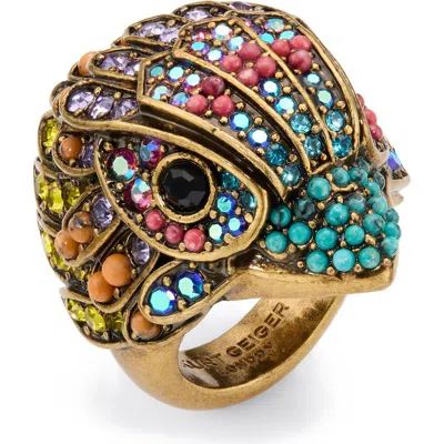 Kurt Geiger London Large Eagle Cocktail Ring In Gold