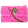 Kurt Geiger London Large Kensington Faux Fur Shoulder Bag In Pink