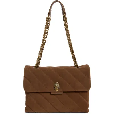 Kurt Geiger London Large Soho Quilted Leather Shoulder Bag In Brown