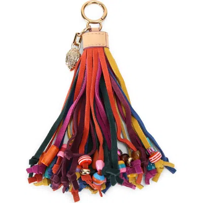 KURT GEIGER KURT GEIGER LONDON LEATHER BEADED TASSEL CHARM