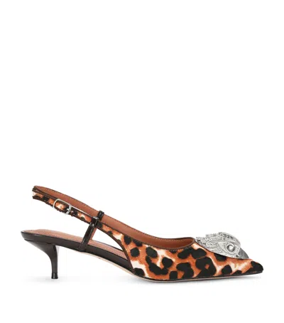 Kurt Geiger London Leather Belsize Slingback Heels 40 In Multi