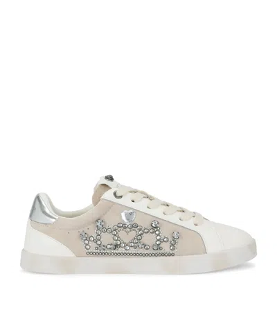 Kurt Geiger London Leather Britton Crown Sneakers In White
