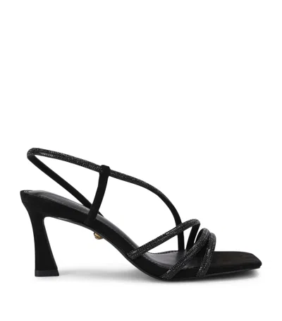 Kurt Geiger London Leather Embellished Annabel Heeled Sandals 80 In Black