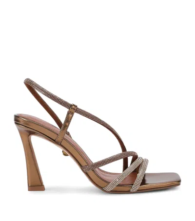 Kurt Geiger London Leather Embellished Annabel Heeled Sandals 90 In Multi