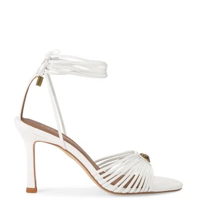 Kurt Geiger London Leather Embellished Heeled Sandals In White