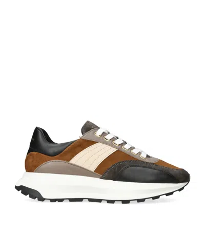 Kurt Geiger London Leather Gaspar Sneakers In Brown