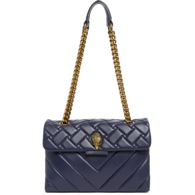 Kurt Geiger London Leather Kensington Shoulder Bag In Navy