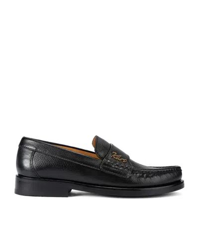 Kurt Geiger London Leather Limehouse Loafers In Black