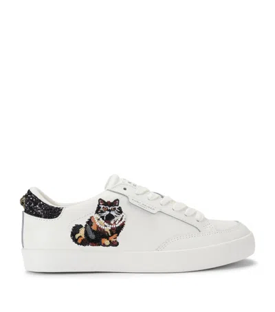 Kurt Geiger London Leather London Patch Sneakers In White