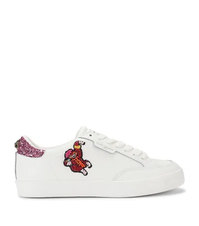 Kurt Geiger London Leather London Patch Sneakers In White