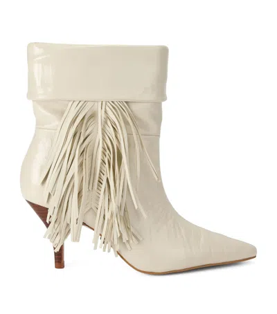 Kurt Geiger London Leather Piccadilly Slouch Boots In White