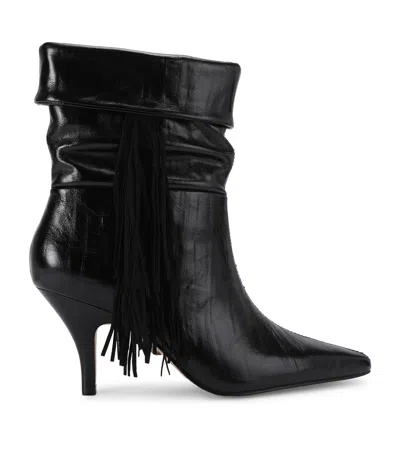 Kurt Geiger London Leather Piccadilly Slouch Boots In Black