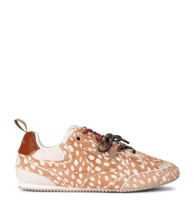 Kurt Geiger London Leather Slim Runner Sneakers In Brown