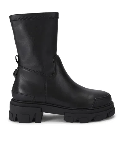 Kurt Geiger London Leather Stomp Sock Ankle Boots 50 In Black