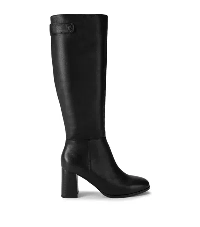 Kurt Geiger London Leather Stride Knee-high Boots In Black