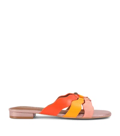 Kurt Geiger London Leather Sun Wave Sandals In Pink