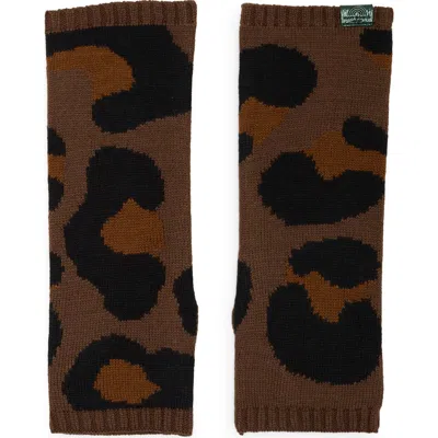 Kurt Geiger London Leopard Arm Warmers In Brown