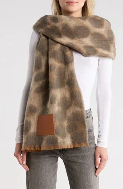 Kurt Geiger London Leopard Print Scarf In Brown