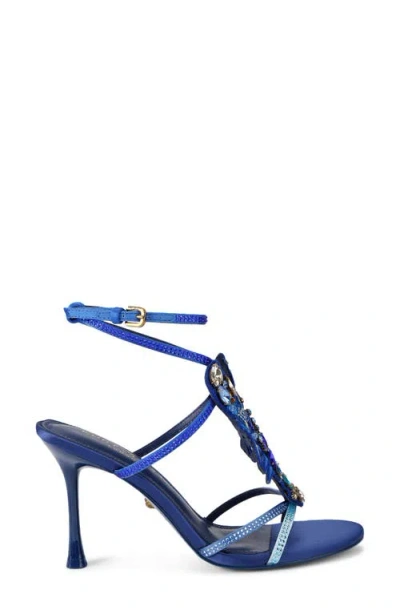 Kurt Geiger London Lobster Ankle Strap Satin Sandal In Brown