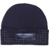 Kurt Geiger London Logo Patch Crystal Cuff Beanie In Blue