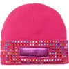 Kurt Geiger London Logo Patch Crystal Cuff Beanie In Multi