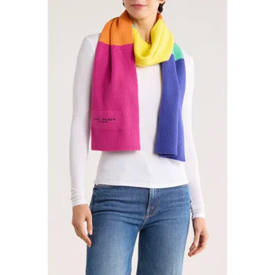 Kurt Geiger London Logo Patch Scarf In Multi