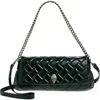 Kurt Geiger London Long Kensington Leather Shoulder Bag In Black