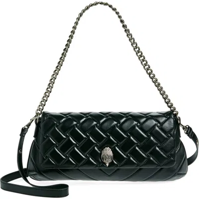 Kurt Geiger London Long Kensington Leather Shoulder Bag In Black