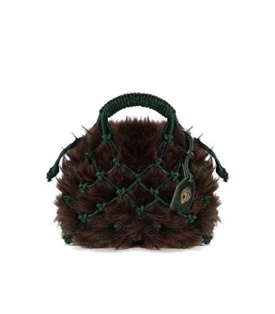 KURT GEIGER KURT GEIGER LONDON MACRAME CRYSTAL GREEN HANDBAG
