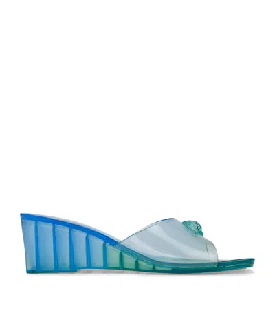 Kurt Geiger London Maddison Wedge Mules In Blue