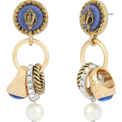 Kurt Geiger London Mansion Ring Charm Drop Earrings In Gold