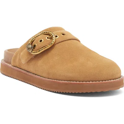 Kurt Geiger London Mayfair Buckle Mule In Light/pastel Brown