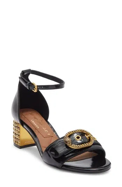 Kurt Geiger London Mayfair Eagle Crystal Heel Sandal In Black