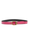 Kurt Geiger London Mayfair Patent Leather Belt In Red