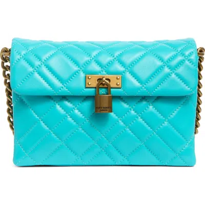 Kurt Geiger London Medium Brixton Lock Bag In Turquoise/aqua