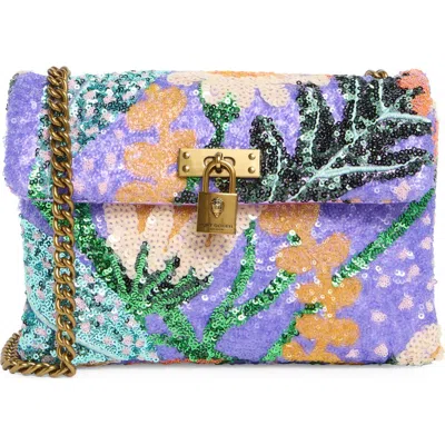 Kurt Geiger London Medium Brixton Sequin Crossbody Bag In Purple Multi