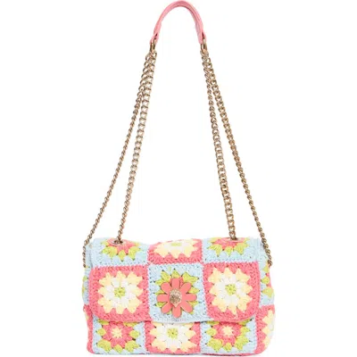 Kurt Geiger London Medium Kensington Crochet Shoulder Bag In Pink