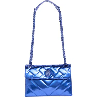 Kurt Geiger London Medium Kensington Metallic Convertible Shoulder Bag In Blue
