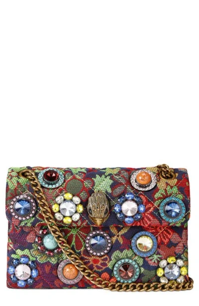 Kurt Geiger London Medium Kensington Octavia Crystal Leather Convertible Crossbody Bag In Blue Multi