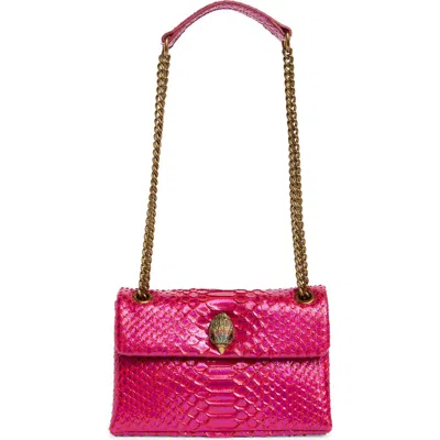 Kurt Geiger London Medium Kensington Snake Embossed Convertible Shoulder Bag In Pink