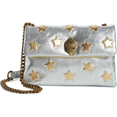 Kurt Geiger London Medium Kensington Star Snakeskin Embossed Leather Crossbody Bag In Open Grey