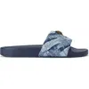 Kurt Geiger Denim Meena Eagle Slides In Navy